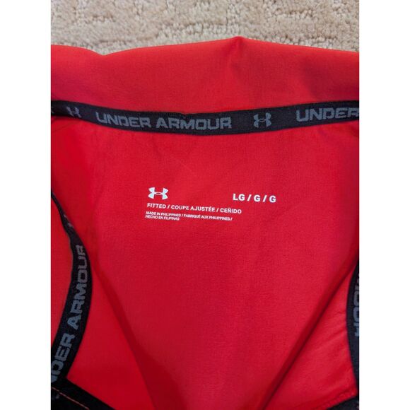 Under Armour Vest Men Large Red Black Vanish Hybrid Full Zip Golf Athletic - Picture 3 of 9